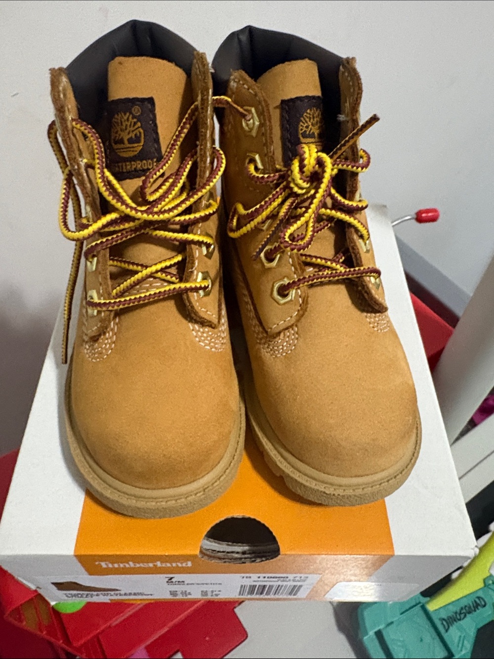 Timberland Kids Wheat/Tan Suede Waterproof Lace-Up Boots